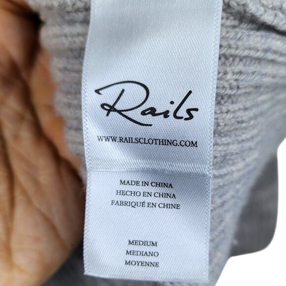 Rails "Presley" Dove Gray Cashmere Wool Blend Pullover Round Neck Sweater M - Picture 8 of 10